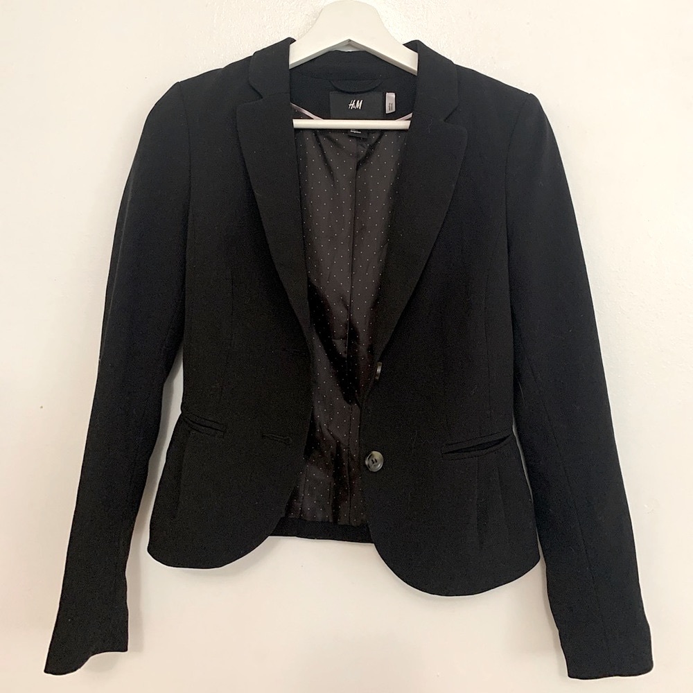 H&M Black Fitted Blazer Suit Jacket